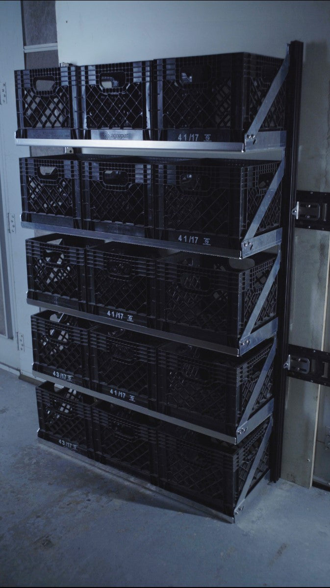 RAKALE E-Track Milk Crate Shelving